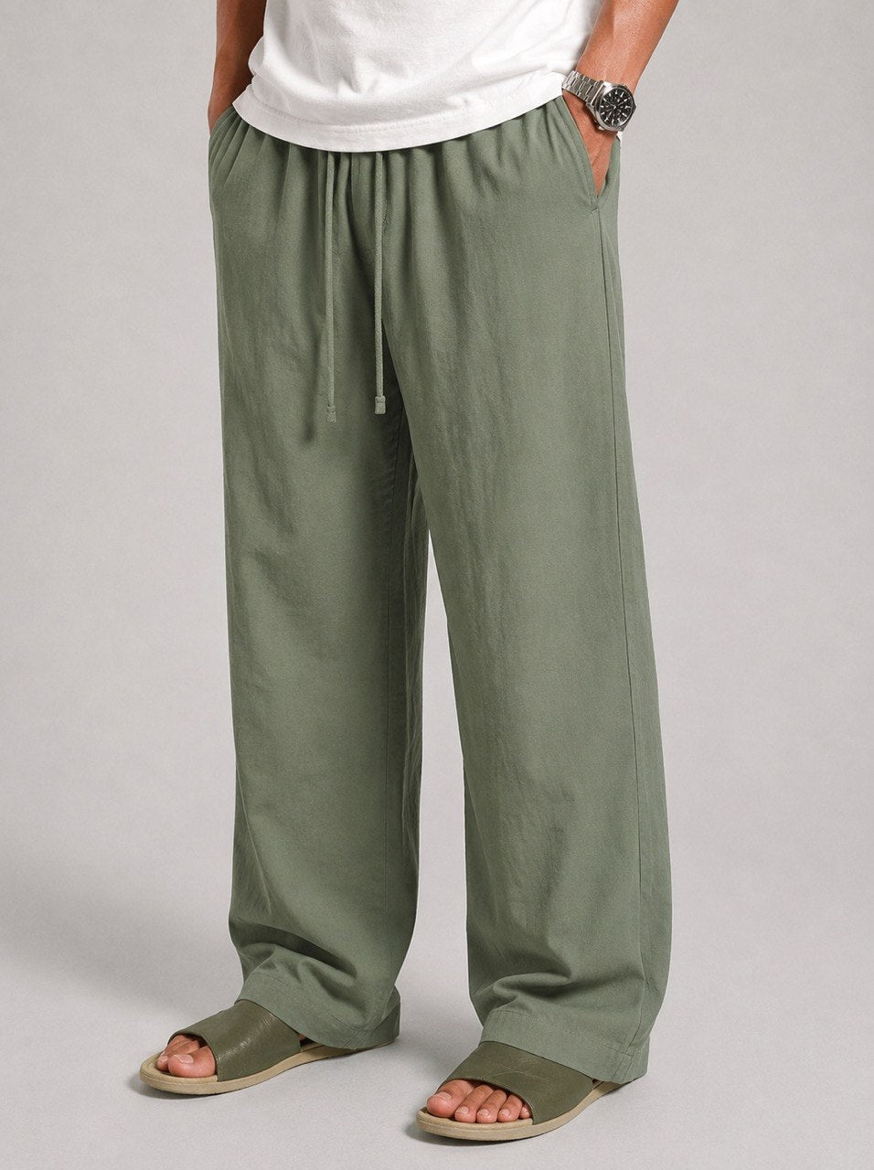 Sage Green Linen Pants