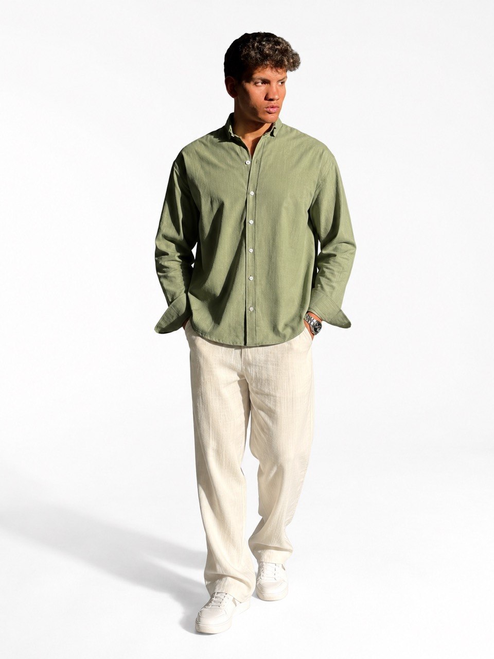 Sage Green Linen Shirt